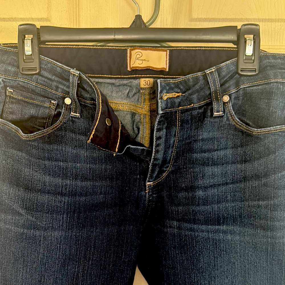 PAIGE Women's High Rise Dark Blue Jeans